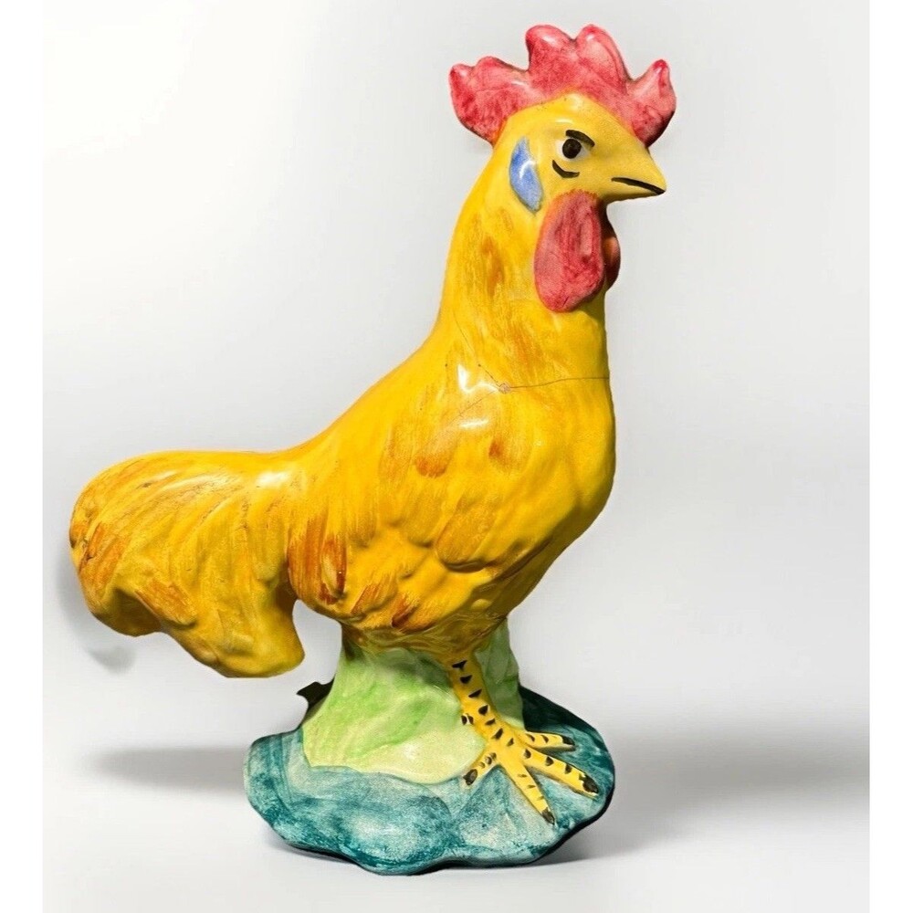 Nice STANGL Pottery Bird #3445-LARGE 9.5”ROOSTER--Signed “VR”